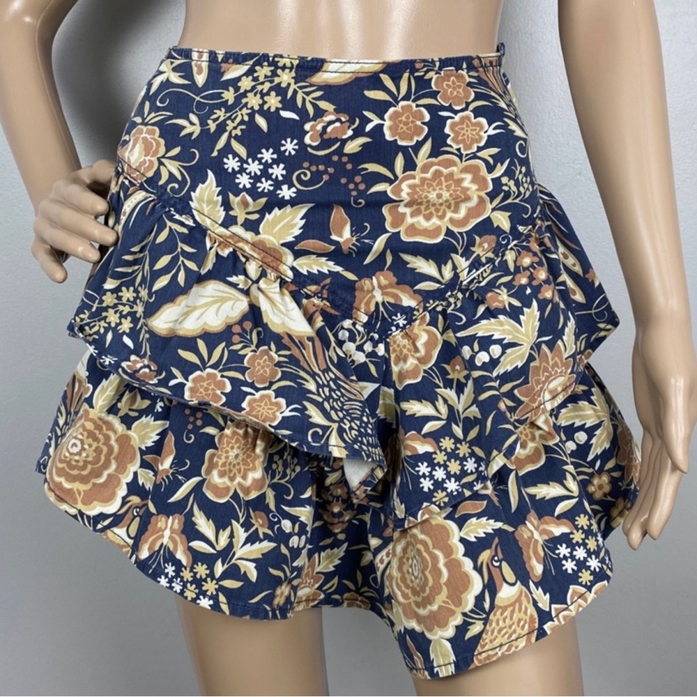 NEW MOTHER FLORAL PRINT RUFFLE MINI SKIRT - Picture 2 of 10